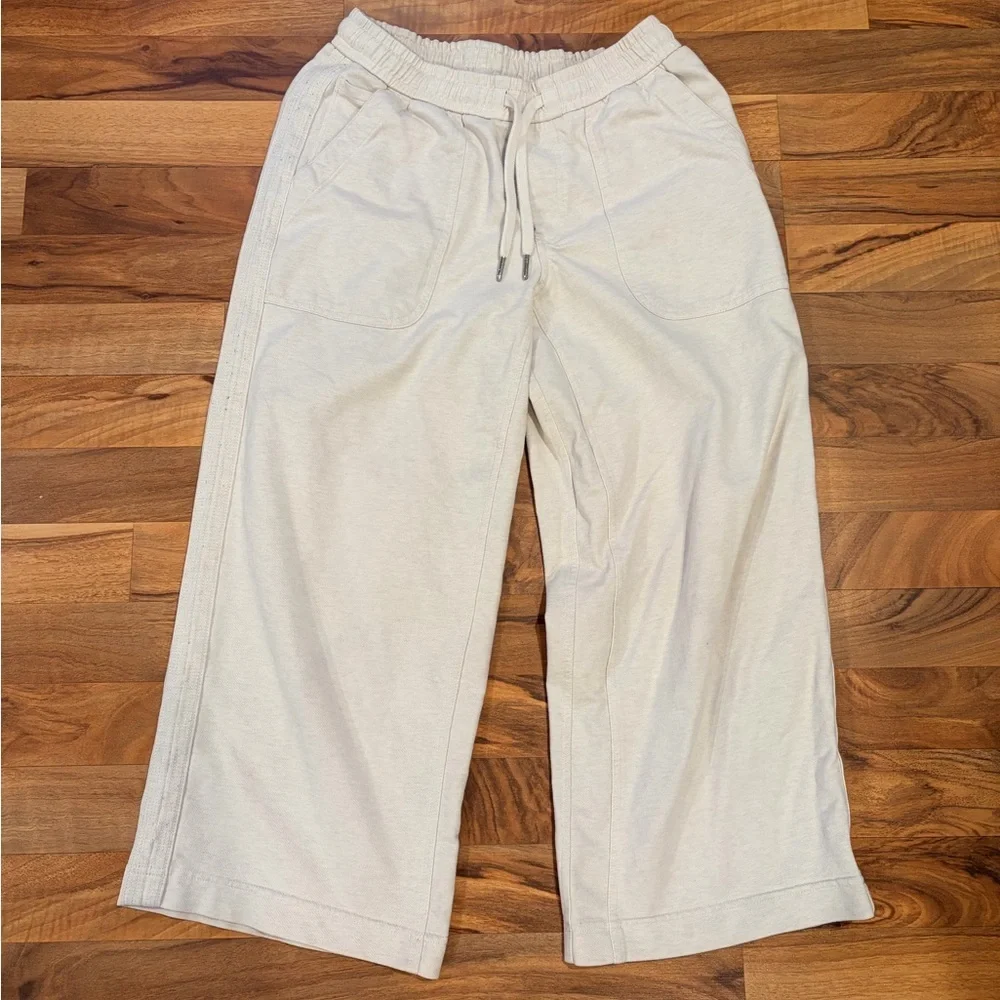 Athleta Women's Off-White Wide-Leg Pants - Picture 3 of 10
